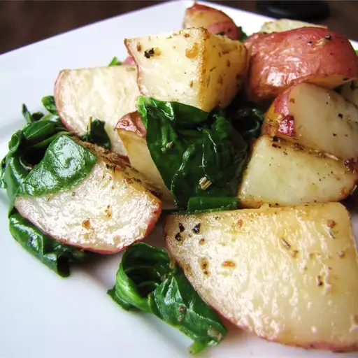 Roasted Potatoes with Greens